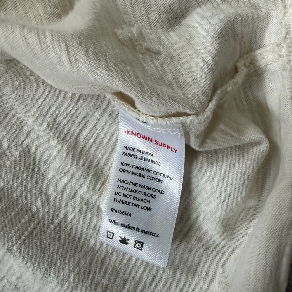 KNOWN SUPPLY Floral Boho Love Cream Organic Cotton Long sleeve size small - Picture 7 of 8